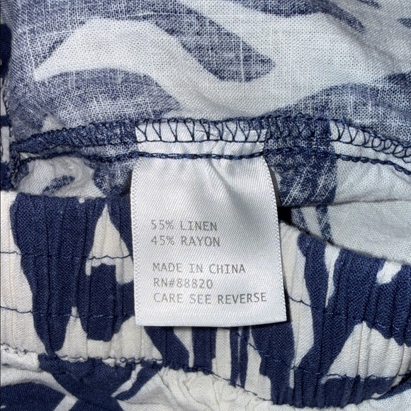 Rachel Zoe Navy and White Patterned Women's Wide Leg Pants - Picture 5 of 5